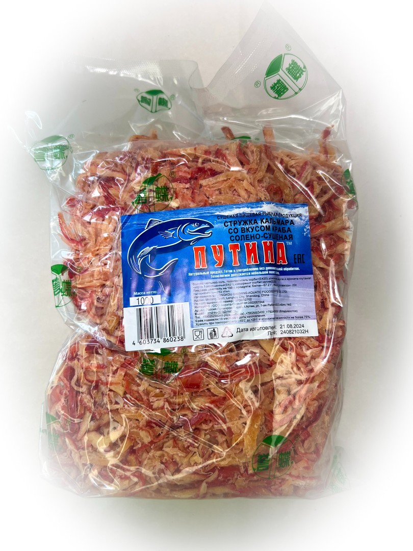Кальмар стружка со вкусом краба "Розовая" (ПУТИНА) в Новочебоксарске